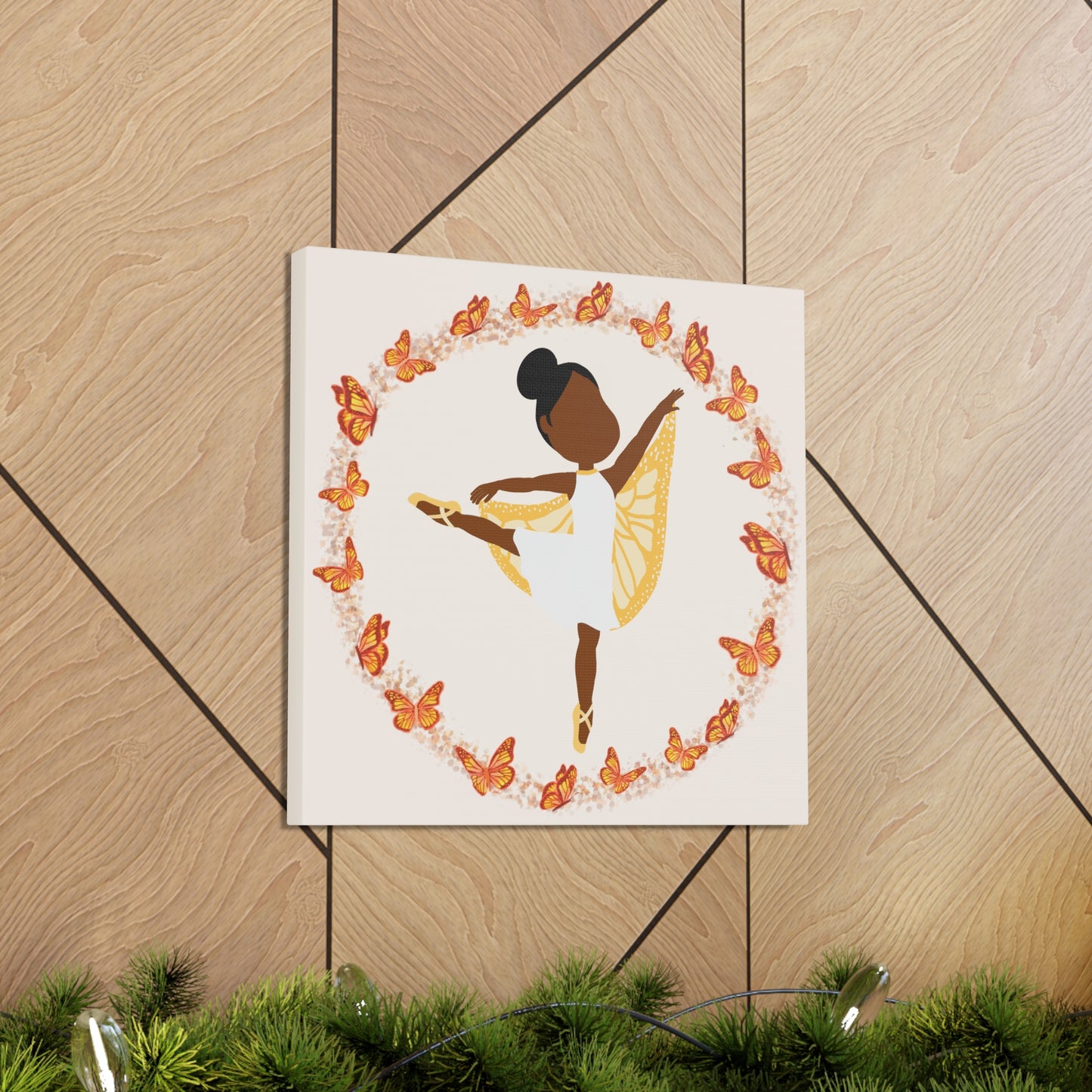 Orange Fairy Ballerina Canvas Art
